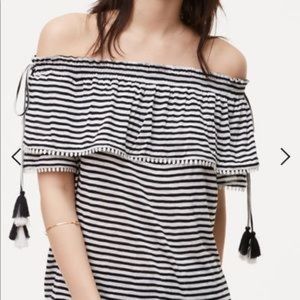 NWT Loft Striped Off ShoulderTop